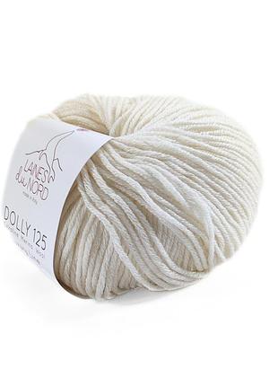 Пряжа dolly 125/доллі 125, молочний 2, laines du nord