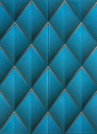 Панель стінова 3d 700х700х4мм ромб синій sw-00001985