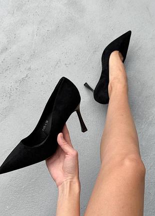 Накладний платіж ❤ святкові замшеві туфлі човники лодочки на шпильці рюмка