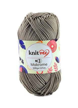 Пряжа makrome №3/макроме №3, серый 849, knit me