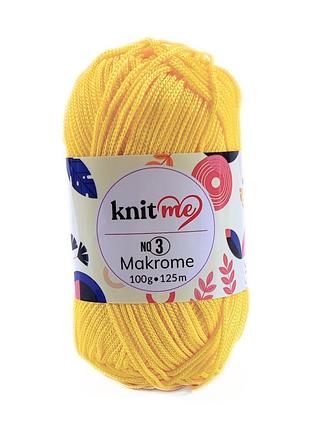 Пряжа makrome №3/макроме №3, желтый 807, knit me
