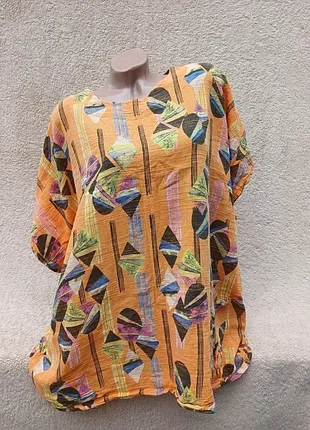 Натуральная туника,оверсайз,р56-58-60-62🌸🌺🌷