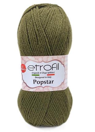 Пряжа popstar/попстар, хакі 74065, etrofil