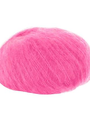 Пряжа silk mohair/сілк мохер, яскравий рожевий неон a3088, lana gatto