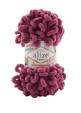 Пряжа alize puffy/ализе пуффи, темно-розовый 974