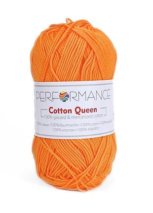 Пряжа cotton queen/коттон квин, оранжевый 2082, performance