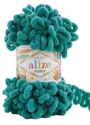 Пряжа alize puffy/ализе пуффи, изумруд 847