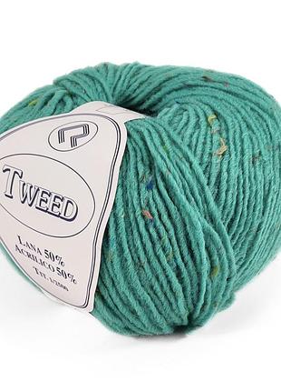 Пряжа tweed/твид, бирюзовый 421, campolmi