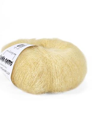 Пряжа silk mohair lux/силк мохер люкс, ванильный крем 30792, lana gatto
