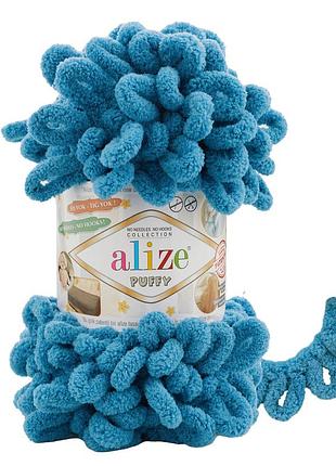Пряжа alize puffy/ализе пуффи, петрольный 294