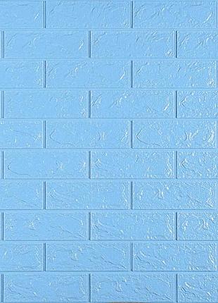 3d панель самоклеюча 700х770х5мм цегла блакитна (005-5) sw-00000297