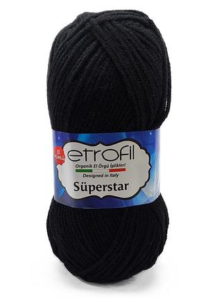 Пряжа superstar/суперстар,черный 70978, etrofil