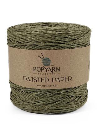 Пряжа twisted paper/твистед папер, хаки в-510, popyarn