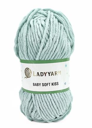 Пряжа baby soft kiss/беби софт кис, бирюзовый sl1005, lady yarn