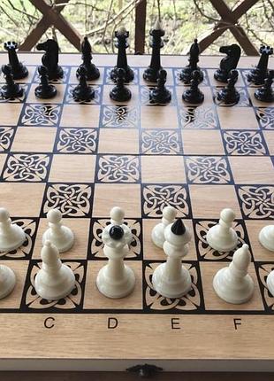 Шахматы карболитовые турнирные + нарды, шашки 3в1 размер доски 51х52 см