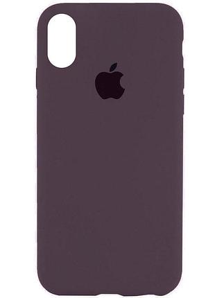 Чехол silicone case full protective (aa) для apple iphone xs max (6.5") фиолетовый / elderberry