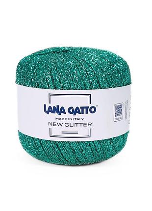 Пряжа new glitter/нью гліттер, бірюзовий 30777, lana gatto