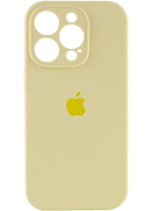 Чехол silicone case full camera protective (aa) для apple iphone 15 pro max (6.7") желтый / mellow yellow