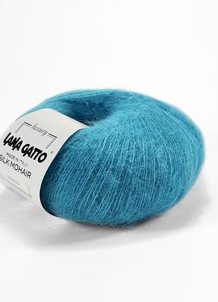 Пряжа silk mohair/силк мохер, голубовато-бирюзовый 30485, lana gatto