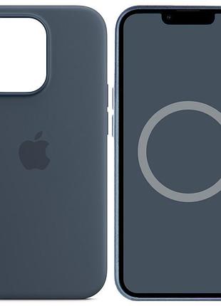 Чехол silicone case (aaa) with magsafe and animation для apple iphone 14 pro max (6.7") голубой / sky синий / storm blue