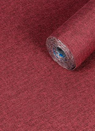 Льняные тёплые обои на самоклейке 2800х650х2мм бардо меланж (d) sw-00001492