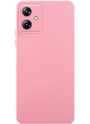 Чехол tpu getman liquid silk full camera для motorola moto g54 розовый / pink