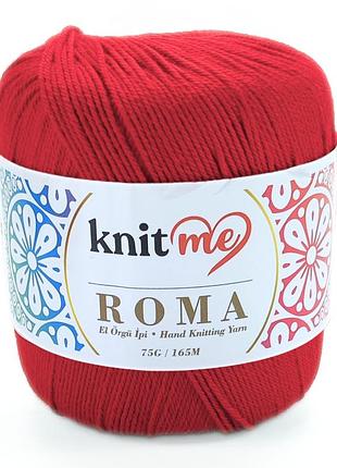 Пряжа roma/рома, красный kr1143, knit me