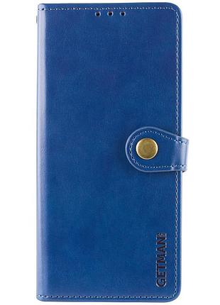Шкіряний чохол-книжка getman gallant (pu) для motorola moto e13 синій
