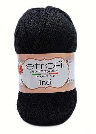 Пряжа inci/инчи,черный 70978, etrofil