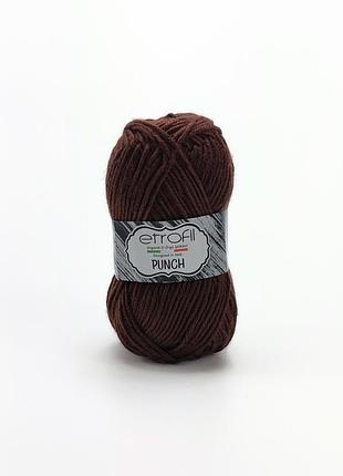 Пряжа punch/пунч, темно-коричневий 77080, etrofil