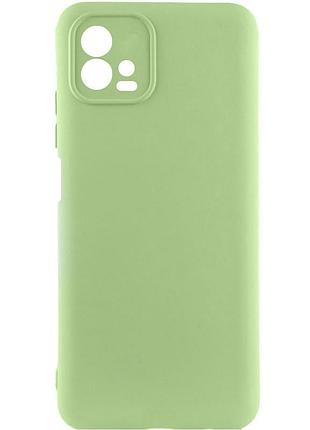 Чехол tpu getman liquid silk full camera для motorola moto g72 зеленый / pistachio