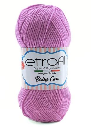 Пряжа baby can/бэби кан, сиреневый 80006, etrofil