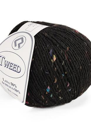 Пряжа tweed/твид, черный 412, campolmi