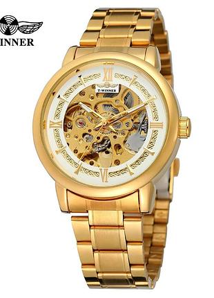 Наручные часы forsining 8173 gold-white steel