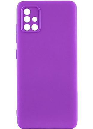Чехол tpu getman liquid silk full camera для samsung galaxy a51 фиолетовый / purple