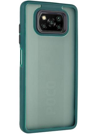 Чехол tpu+pc lyon frosted для xiaomi poco x3 nfc / poco x3 pro green