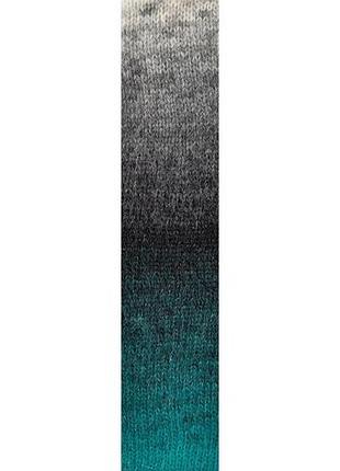 Пряжа poema alpaca/поема альпака, бірюзовий-чорний-сірий-білий мультиколор 106, laines du nord