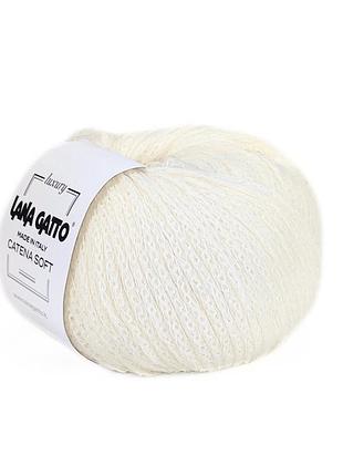Пряжа catena soft/катена софт, молочний 30531, lana gatto