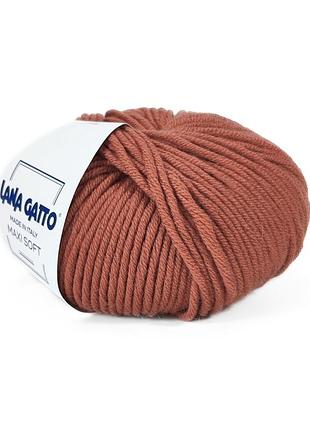 Пряжа maxi soft/макси софт, терракотовый 14574, lana gatto