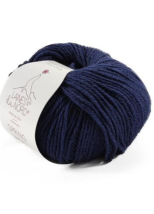 Пряжа spring wool/спрінг вулл, кобальт 12, laines du nord