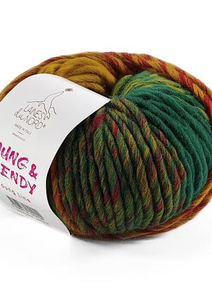 Пряжа young trendy/янг тренди, оранжевый-красный-зеленый 5, laines du nord