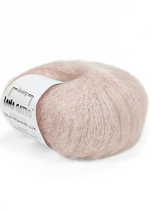 Пряжа silk mohair lux/силк мохер люкс, персик 6023, lana gatto