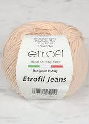 Пряжа etrofil jeans/этрофил джинс, крем брюле 043, etrofil