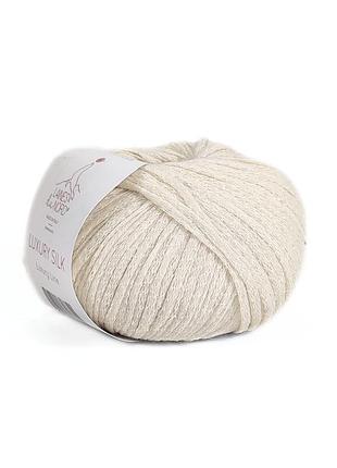 Пряжа luxury silk/лакшери силк, молочный 1, laines du nord