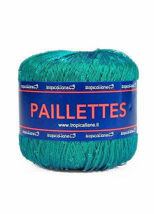 Пряжа paillettes/паллетс, изумрудный 420, tropical lane