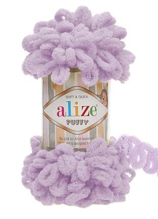 Пряжа alize puffy/ализе пуффи, нежно-сиреневый 27