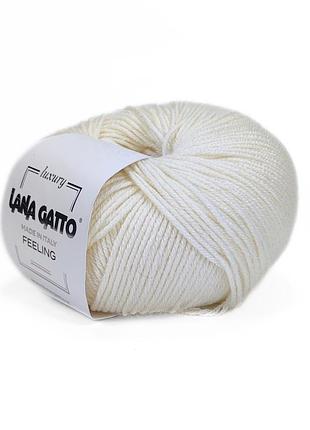 Пряжа feeling/филинг, молочный 10009, lana gatto