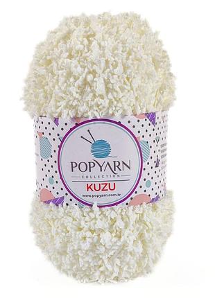 Пряжа kuzu/кузю, молочний в-02, popyarn