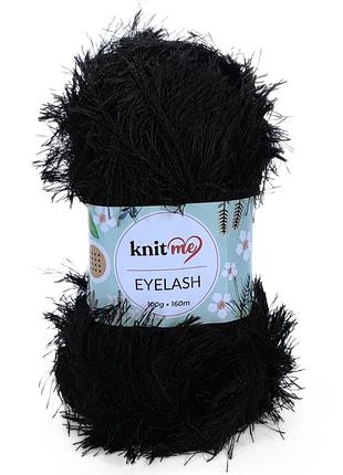 Пряжа eyelash/айлеш, ,черный 40, knit me