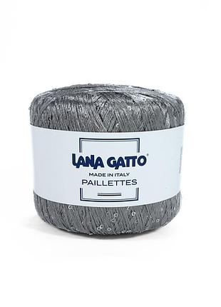 Пряжа paillettes/паллетс, серебро 8603, lana gatto
